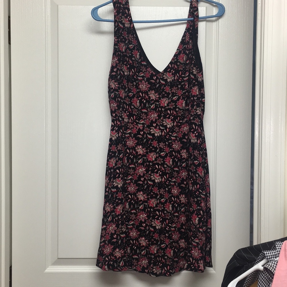 Black and red floral dress
